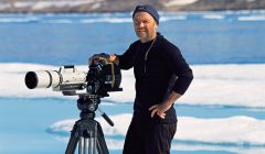 Doug Allan filming in the Arctic.