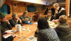 A number Shetland Wool Week workshops took place on board the Swan.
