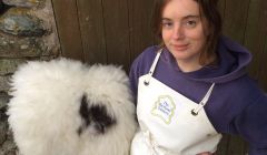 Natalie Cairns-Ratter with her Shetland Tannery produce.