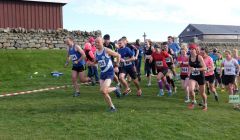 More than 40 runners took part in yesterday's cross country run at the Knab. Photo: Bob Kerr