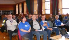 An estimated 33 people turned out on Saturday afternoon at Islesburgh community centre to discuss the independence campaign at a meeting organised by Yes Shetland. Photo Yes Shetland