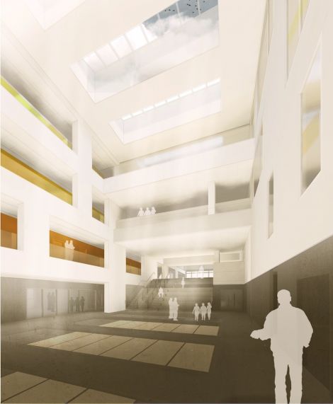 The dining hall atrium.