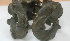 The unusual Fetlar bronze armlet, which arrived in Shetland on Friday. Photo Shetland Museum and Archives