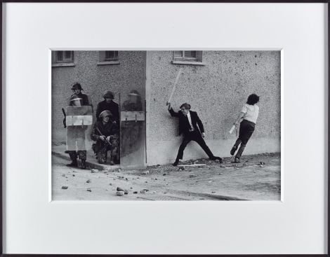 Catholic Youths Attacking British Soldiers in the Bogside of Londonderry 1971, printed 2013, ARTIST ROOMS, Presented by the artist jointly to National Galleries of Scotland and Tate and acquired with assistance of the ARTIST ROOMS Endowment, supported by the Henry Moore Foundation and Tate Members 2013 - Image © Don McCullin