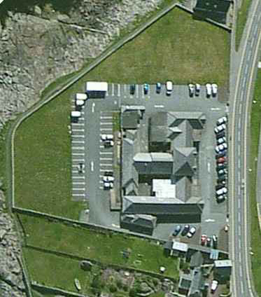 An aerial view of the existing Brevik House site