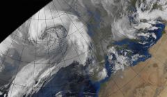 A satellite image of the 'weather bomb' hitting the Scottish west coast and the northern isles - Image: Met Office