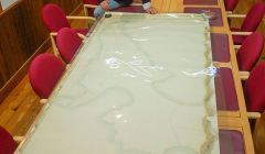 Shetland archivist Brian Smith with the freshly discovered map of Sumburgh. Photo SAT