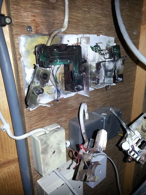 That's all that was left of the telephone sockets at Lunna House - Photos: Tony Erwood