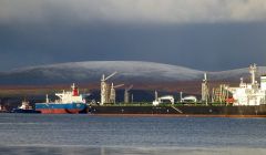 Oil prices may have plummeted, but BP is carrying out major infrastructure work at Sullom Voe.