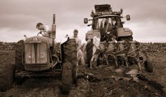 One of the images in a "nudie" calendar to raise money for a "Northern Isles Room" in the ARI's neurological ward.