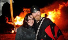 Guizer jarl Melvyn Clark with his wife Jolene - all photos: Kevin Osborne
