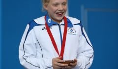 Erraid Davies winning the bronze medal in July last year - Photo: Ian MacNicol