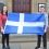 Kaylee Mouat and Kelvin Anderson enjoying their success at Lerwick Town Hall on Monday. Photo: Shetnews/Neil Riddell