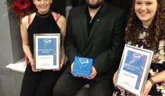 From left to right: MSYP Catherine Hannah, SIC youth support worker Martin Summers and MSYP Kaylee Mouat.