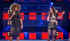 Lisa Ward performing a duet with Sasha Simone on this weekend's epsiode of The Voice. Photo courtesy of BBC.