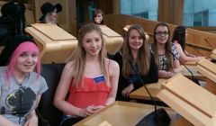 Ceileidh Mercer, Karri Odie, Paige Buggy and Jenny Irvine attended the Inspiring Women Conference at the Scottish Parliament.
