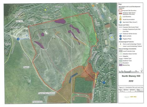 The site where between 300 and 400 new homes could be built.
