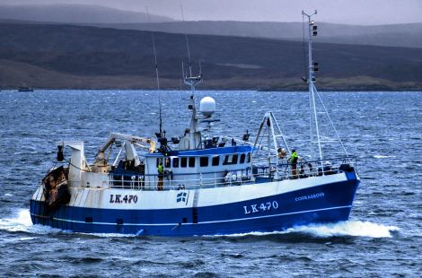 Courageous steams into Symbister harbour on Tuesday evening. Photo Ivan Reid