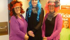 Janice Drummond, Kristi Hall and Shona Nicolson taking part in Wig Wednesday last year.