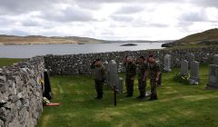 Rear Admiral Nils Johan Holte also led a short ceremony held at the Norwegian war graves at Lunna Kirk on Friday afternoon - Photo: M. Bilton