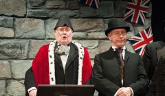 Arthur Watt (left) and George Webster during the Tell Wiz performance in the Garrison - Photo: Malcolm Younger/Millgaet Media
