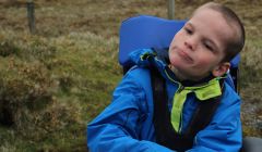 Ryan sitting in his wheelchair 1,000 feet up on the summit of Fitful Head - all Photos: Liam Brannan