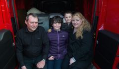 Happy together. The Simpson family Gordon, Neive, Bradley and Leona relieved after their ordeal on Saturday when you Bradley disappeared for six hours, sparking a huge search. Photo Malcolm Younger/Millgaet Media