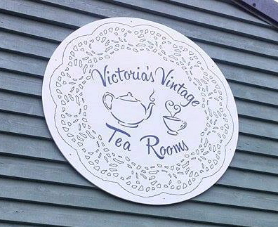 The tearoom sign was designed by Cheryl Jamieson.
