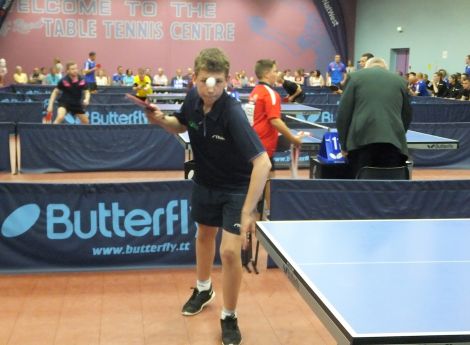 Scott Smith in action in table tennis on Sunday - Photo: Maurice Staples