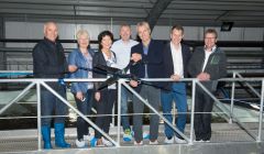 Per Greig Jnr cutting the ribbon to officially open the £15.5 million new Girlsta hatchery. Photo: Millgaet Media