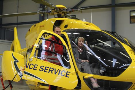 Health secretary Shona Robison trying out the new helicopter. Photo: Scottish Ambulance Service