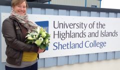Silke Reeploeg - delighted to receive acknowledgement from those who matter most - Photo: Shetland College UHI