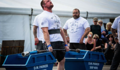Shetland's strongest man Colin Arthur in action.