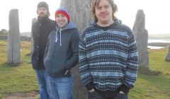 Between Islands songwriters Kris Drever, Willie Campbell and Arthur Nicholson.