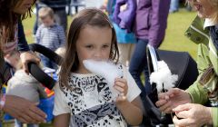 Candy floss was just one of the attractions kids, including Mischa Pearson, could enjoy at this year's Sandwick Fun Day. Photo: Dale Smith