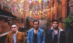 Prides pose: Callum Wiseman (right) with band mates Lewis Gardiner (left) and Stewart Brock.