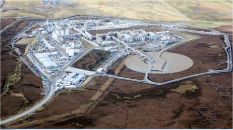 A recent photo of the almost completed Shetland Gas Plant - Photo: Total
