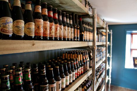 Beer stock on the upper floor, which will soon hold tasting events. Photo: Chris Cope/ShetNews
