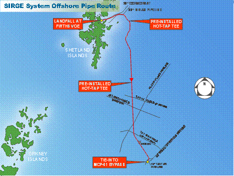The SIRGE pipeline connecting Shetland to the Frigg UK pipeline is part of the £585 million asset sale. Image Total