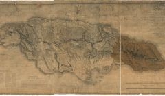 The first detailed map of Jamaica drawn up by Yell man James Robertson in 1804.