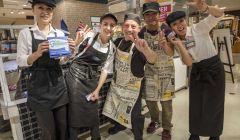 Delighted with the response are (from left) Michiko Kuniyoshi, Carlyn Kearney, Calum Richardson, Shunji Nishimura and Shoko Shimohara - Photo: Frankie's Fish & Chips