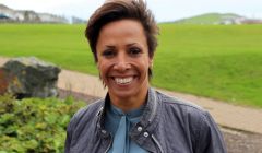 Dame Kelly Holmes visits Shetland for the first time to speak at the inaugural sports conference in Lerwick. Photo: ShetNews/Chris Cope
