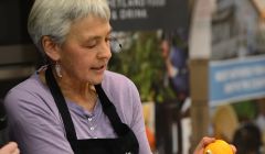 Food author and cook Marian Ermitage from Scatness at last year's Shetland Food Fair. Photo Dave Donaldson