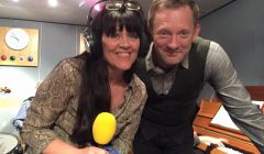 BBC Radio Shetland's Jane Moncrieff with Shetland actor Douglas Henshall. Photo: BBC Radio Shetland