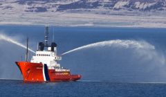 Will there have to be another fight to keep the MCA emergency towing vessel Herakles in northern waters. Photo Shetland Coastguard