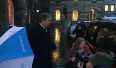 Alistair Carmichael leaving the Court of Session buildings on Monday evening. He will continue giving evidence on Tuesday. Photo: Michael MacLeod