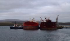A ship to ship transfer at Sullom Voe. Photo John Bateson