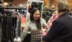 Fair Isle designer Mati Ventrillon at last year's craft fair - Photo: Hans J Marter/ShetNews