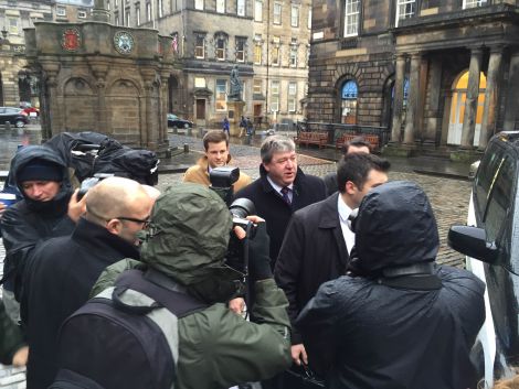 Alistair Carmichael arriving at the Court of Session in Edinburgh last month.