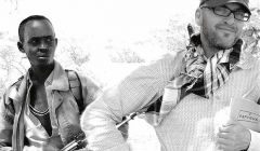 JM Ledgard (right) working in Somalia, where his novel Submergence is based.